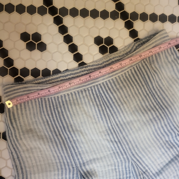 Free People Candace Midi Skirt Blue Stripe Medium - Picture 7 of 10